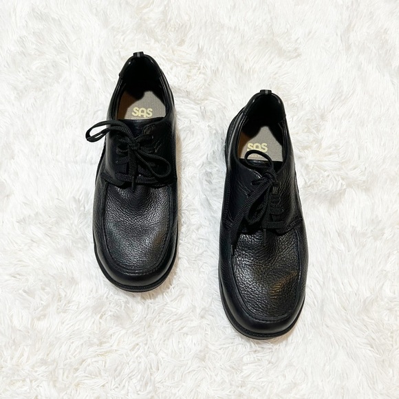 SAS Shoes Sas Move Onblack Leather Orthopedic Walking Shoes Mens